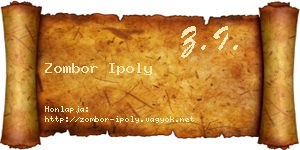 Zombor Ipoly névjegykártya